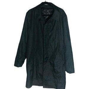 Perry Ellis Portfolio rain jacket black layered pockets polyester size 46L READ